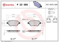 BREMBO P23085 - Juego de pastillas de freno - PRIME LINE