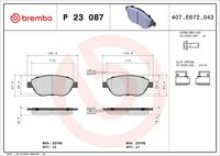 BREMBO P23087 - Juego de pastillas de freno - PRIME LINE