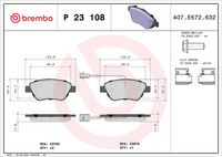 BREMBO P23108 - Juego de pastillas de freno - PRIME LINE