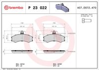 BREMBO P 23 022 - Juego de pastillas de freno