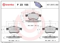 BREMBO P23155 - Juego de pastillas de freno - PRIME LINE