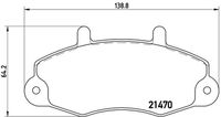 BREMBO P24032 - año construcción hasta: 07/1994<br>Lado de montaje: Eje delantero<br>Tamaño de llanta [pulgada]: 14,0<br>Restricción de fabricante: MOTORCRAFT<br>Contacto avisador de desgaste: con contacto avisador de desgaste<br>Artículo complementario/Información complementaria: con muelle<br>Nº art. de accesorio recomendado: 1 987 474 352<br>Material: Low-Metallic<br>Homologación: ECE-R90<br>Número de WVA: 21470<br>Espesor [mm]: 18,9<br>Ancho [mm]: 138,9<br>Altura [mm]: 64<br>