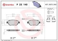 BREMBO P23140 - Juego de pastillas de freno - PRIME LINE