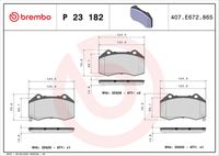 BREMBO P23182 - Juego de pastillas de freno - PRIME LINE