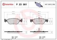 BREMBO P23081 - Juego de pastillas de freno - PRIME LINE