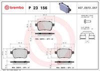 BREMBO P 23 156 - Juego de pastillas de freno