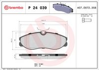 BREMBO P24039 - Juego de pastillas de freno - PRIME LINE