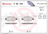 BREMBO P23145 - Juego de pastillas de freno - PRIME LINE