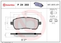 BREMBO P 24 203 - Juego de pastillas de freno