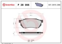 BREMBO P28006 - Juego de pastillas de freno - PRIME LINE