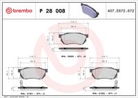 BREMBO P28008 - Juego de pastillas de freno - PRIME LINE