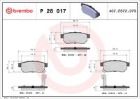 BREMBO P28017 - Juego de pastillas de freno - PRIME LINE