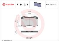 BREMBO P24073 - Juego de pastillas de freno - PRIME LINE