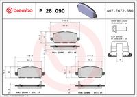 BREMBO P28090 - Juego de pastillas de freno - PRIME LINE