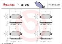 BREMBO P28097 - Juego de pastillas de freno - PRIME LINE