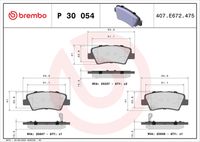 BREMBO P30054 - Juego de pastillas de freno - PRIME LINE