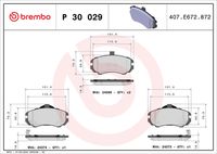 BREMBO P30029 - Lado de montaje: Eje delantero<br>año construcción hasta: 10/2001<br>Ancho [mm]: 137<br>Espesor [mm]: 17<br>Altura [mm]: 54<br>Contacto avisador de desgaste: con avisador acústico de desgaste<br>Artículo complementario/Información complementaria: sin accesorios<br>Sistema de frenos: Sumitomo<br>Número de indicadores de desgaste [por eje]: 2<br>Número de WVA: 21727<br>Número de WVA: 21725<br>Número de WVA: 21726<br>