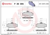 BREMBO P 30 005 - Juego de pastillas de freno