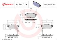 BREMBO P28025 - Juego de pastillas de freno - PRIME LINE