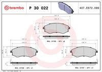 BREMBO P30022 - Juego de pastillas de freno - PRIME LINE