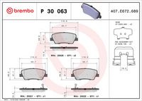 BREMBO P30063 - Lado de montaje: Eje delantero<br>Ancho [mm]: 157<br>Espesor [mm]: 18<br>Altura [mm]: 61<br>Contacto avisador de desgaste: con avisador acústico de desgaste<br>Artículo complementario/Información complementaria: con accesorios<br>Sistema de frenos: Mando<br>Artículo complementario / información complementaria 2: Chapa antichirridos<br>Número de indicadores de desgaste [por eje]: 2<br>Número de WVA: 24351<br>Número de WVA: 24568<br>Número de WVA: 24569<br>