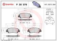 BREMBO P30076 - Juego de pastillas de freno - PRIME LINE