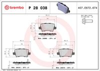 BREMBO P28038 - Juego de pastillas de freno - PRIME LINE