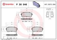 BREMBO P30046 - Juego de pastillas de freno - PRIME LINE