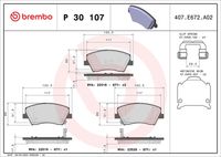 BREMBO P30107 - Juego de pastillas de freno - PRIME LINE