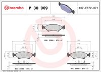 BREMBO P30009 - Juego de pastillas de freno - PRIME LINE