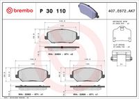 BREMBO P30110 - Juego de pastillas de freno - PRIME LINE