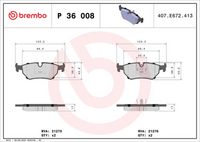 BREMBO P36008 - Juego de pastillas de freno - PRIME LINE