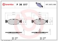 BREMBO P36017 - Juego de pastillas de freno - PRIME LINE