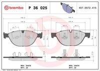 BREMBO P36025 - Juego de pastillas de freno - PRIME LINE