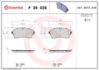 BREMBO P36036 - Juego de pastillas de freno - PRIME LINE