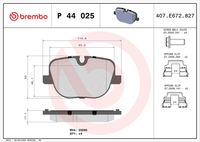 BREMBO P44025 - Juego de pastillas de freno - PRIME LINE