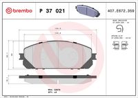 BREMBO P37021 - Juego de pastillas de freno - PRIME LINE