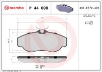 BREMBO P44008 - Juego de pastillas de freno - PRIME LINE