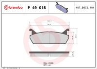 BREMBO P 49 015 - Juego de pastillas de freno