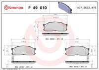 BREMBO P49010 - Juego de pastillas de freno - PRIME LINE