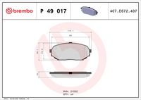 BREMBO P49017 - Juego de pastillas de freno - PRIME LINE