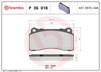 BREMBO P36018 - Juego de pastillas de freno - PRIME LINE