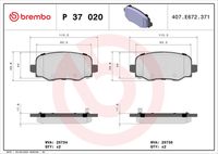 BREMBO P37020 - Juego de pastillas de freno - PRIME LINE