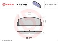 BREMBO P49036 - Juego de pastillas de freno - PRIME LINE