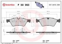 BREMBO P50063 - año construcción hasta: 01/2010<br>Lado de montaje: Eje trasero<br>Artículo complementario / información complementaria 2: con instrucciones de montaje<br>Artículo complementario / información complementaria 2: Chapa antichirridos<br>Artículo complementario / información complementaria 2: con clip de émbolo<br>Material: Low-Metallic<br>Homologación: ECE-R90<br>Número de WVA: 23923<br>Espesor [mm]: 17,8<br>Altura 1 [mm]: 51,9<br>Altura 2 [mm]: 52,7<br>Ancho 1 [mm]: 140,7<br>Ancho 2 [mm]: 141,9<br>