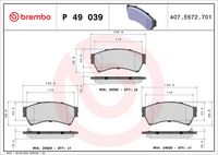 BREMBO P49039 - Juego de pastillas de freno - PRIME LINE