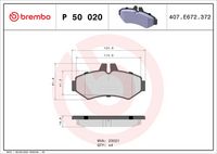 BREMBO P50020 - Juego de pastillas de freno - PRIME LINE