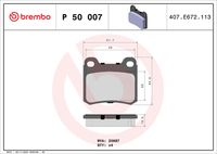 BREMBO P 50 007 - Juego de pastillas de freno