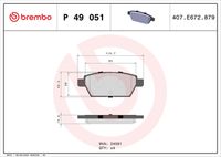 BREMBO P 49 051 - Juego de pastillas de freno