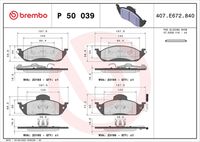 BREMBO P 50 039 - Juego de pastillas de freno